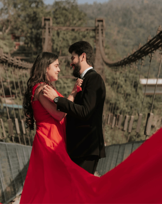 Couple in traditional wedding attire